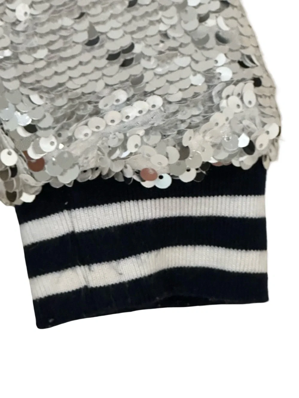 GUC Rockets of Awesome Girls Size 10/12 Sequin Bomber Jacket - Silver